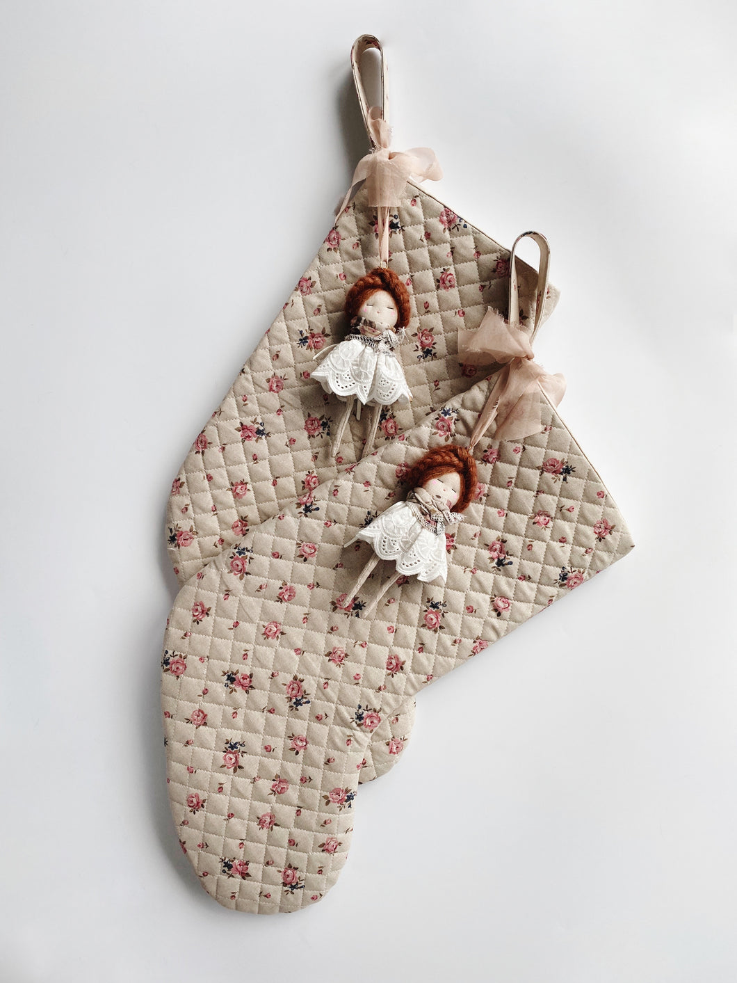Floral Hanging Doll Stocking (plaited hair up).