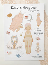 Load image into Gallery viewer, Delilah &amp; Honey Bear | PAPER DOLL | Instant PDF Download